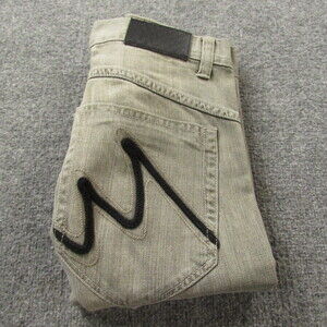 Miskeen Shorts Mens 38x15 Faded Grey Baggy Y2K Embroidered Logo Denim‎ Whiskered